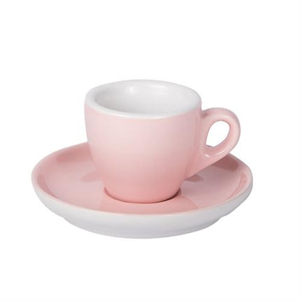 APS espressokop met schotel lichtroze 55 ml - porseleinen set voor koffiebars
