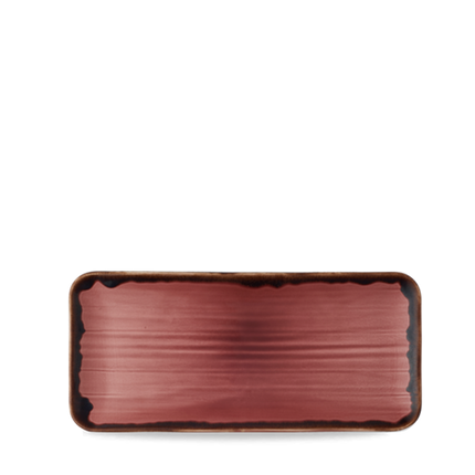Dudson Harvest Plum organische rechthoekige serveerschaal 34,6x15,6 cm – pruimpaars porselein voor de horeca