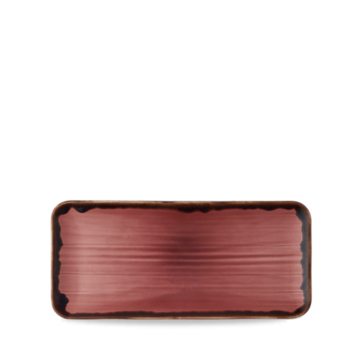 Dudson Harvest Plum organische rechthoekige serveerschaal 34,6x15,6 cm – pruimpaars porselein voor de horeca