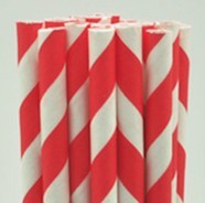 Paper straw red/white 8*255 mm