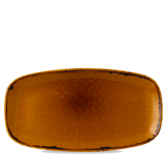 Dudson Harvest Brown langwerpig chef-bord 35,5x18,9 cm – bruin porselein voor restaurants