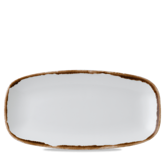 Dudson Harvest Natural langwerpig chef-bord 35,5x18,9 cm – naturel porselein voor restaurants