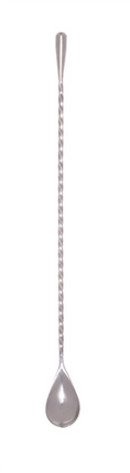 47 Ronin Teardrop barlepel 30 cm zilver – roerlepel met druppeleinde voor cocktails