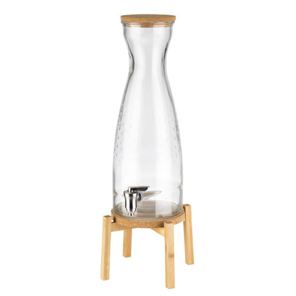 APS drankdispenser Fresh Wood 23 x 23 cm – sapdispenser met houten voet voor buffet