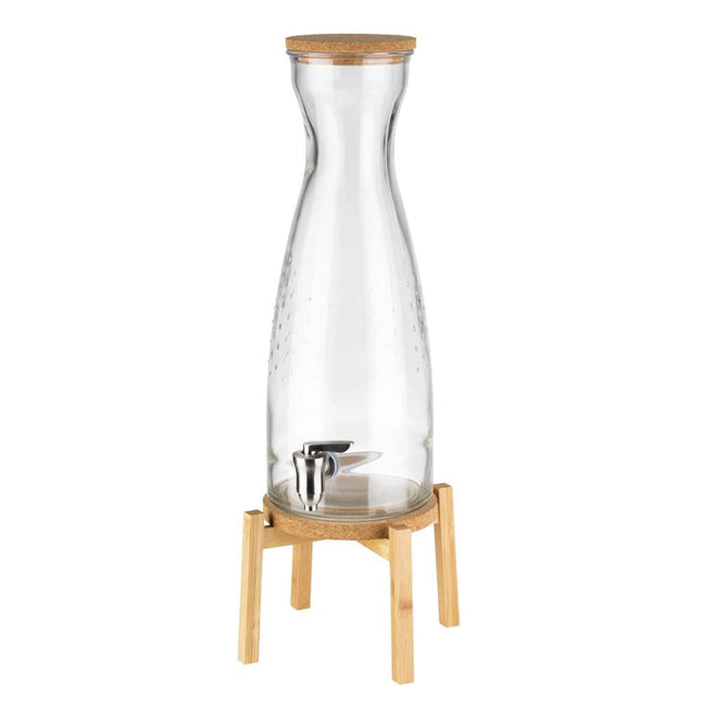 APS drankdispenser Fresh Wood 23 x 23 cm – sapdispenser met houten voet voor buffet