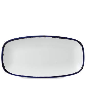Dudson Harvest Ink langwerpig chef-bord 35,5x18,9 cm – inktzwart porselein voor restaurants