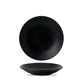 Dudson Evo Jet diep bord 24,3 cm – gitzwart porseleinen diep bord voor de horeca