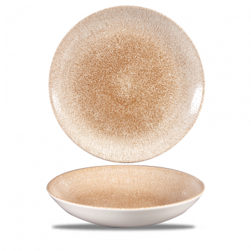 Churchill Raku Garnet Orange randloze coupekom 25cm – reactief geglazuurd stoneware voor brasseries