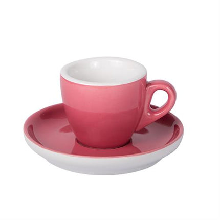 APS espressokop met schotel ovenrood 55 ml - porseleinen koffieset voor cafes