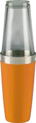 APS Boston shaker vinyl oranje 830 ml - gekleurde shaker met grip voor de bar
