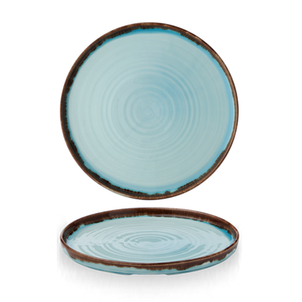 Dudson Harvest Turquoise bord met opstaande rand 26 cm – turquoise porseleinen bord voor restaurants