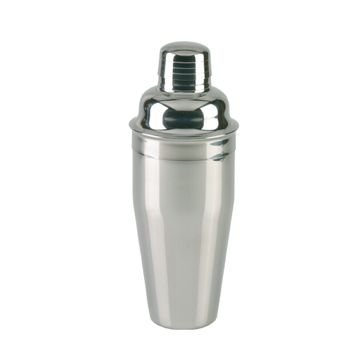 APS cocktailshaker gepolijst 3-delig 650 ml - klassieke shaker met zeef