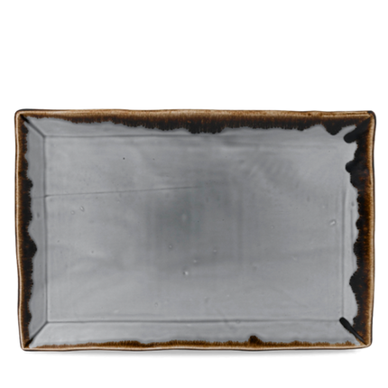 Dudson Harvest Grey rechthoekige serveerschaal 34,5x23,3 cm – grijs porselein voor restaurants