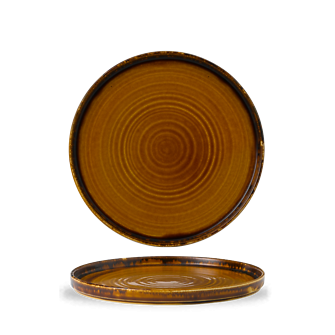 Dudson Harvest Brown bord met opstaande rand 26 cm – bruin porseleinen bord voor restaurants
