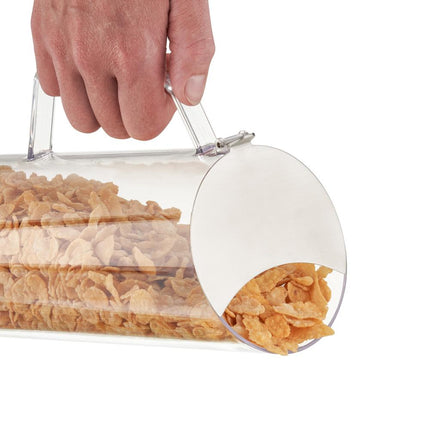 APS cerealkan detail – hygiënische dispenser voor granen en noten in hotel en zorg