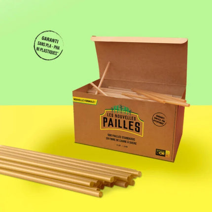 Les Nouvelles Pailles standaard rietje 21/6 mm – stevig suikerriet rietje voor frisdrank en cocktails
