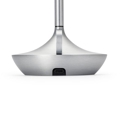 Wick PRO Aluminium – detail van de aluminium behuizing van de accu-tafellamp
