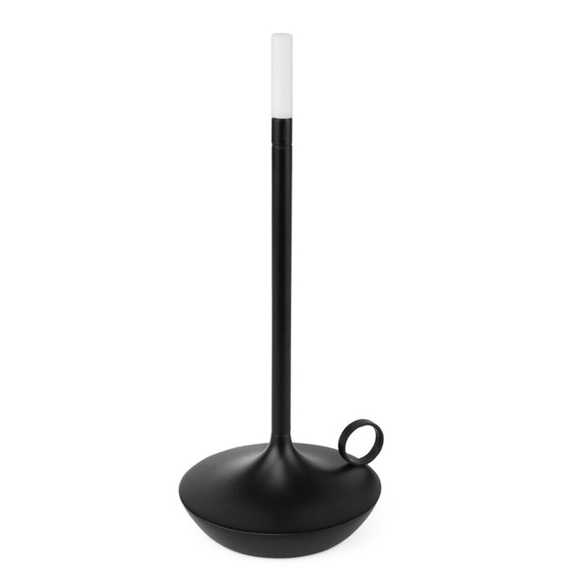 Wick PRO Black tafellamp – zwarte sfeerlamp op accu voor horecatafels