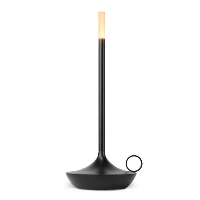 Wick PRO Black – oplaadbare draadloze tafellamp in zwart voor restaurant en bar