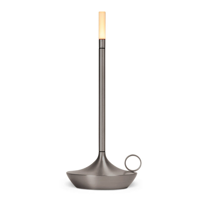 Wick PRO Graphite – oplaadbare draadloze tafellamp in grafiet voor restaurant en bar