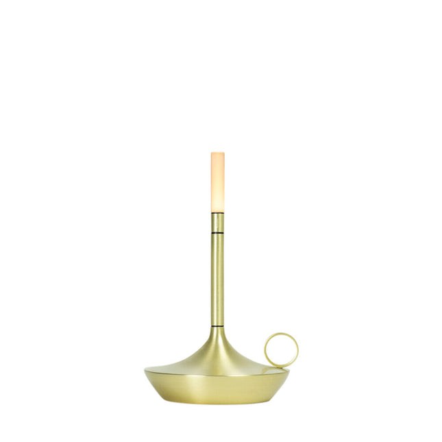 Wick S PRO Brass – compacte oplaadbare tafellamp in messing voor restaurant en bar