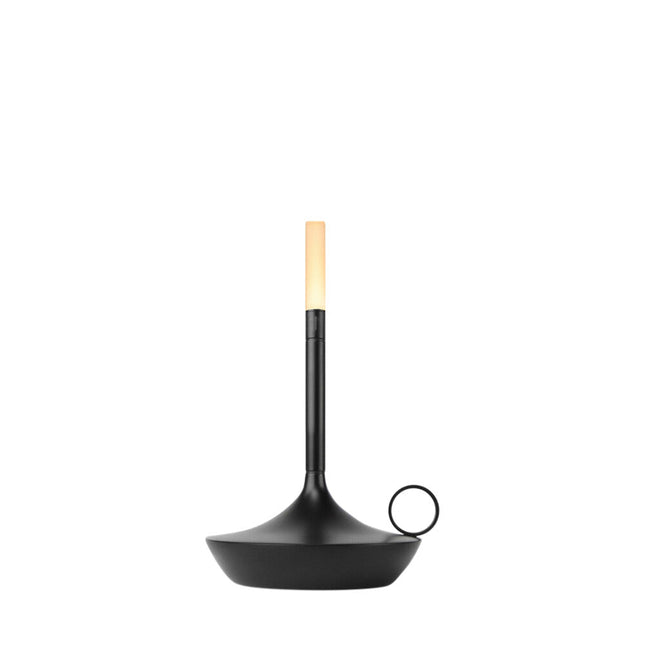 Wick S PRO Black – compacte oplaadbare tafellamp in zwart voor restaurant en bar