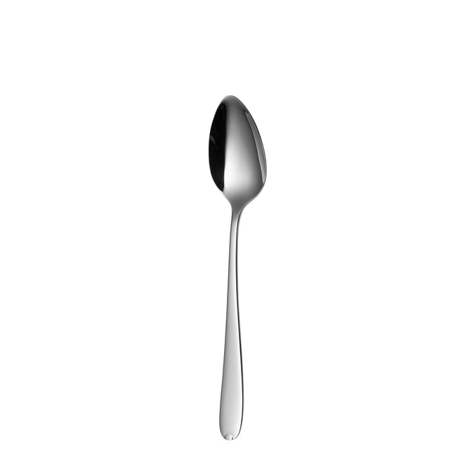 Sola Fleurie dessertlepel van 18,7 cm, gemaakt van hoogwaardig roestvrij staal, ideaal voor horeca en luxe dessertpresentaties.