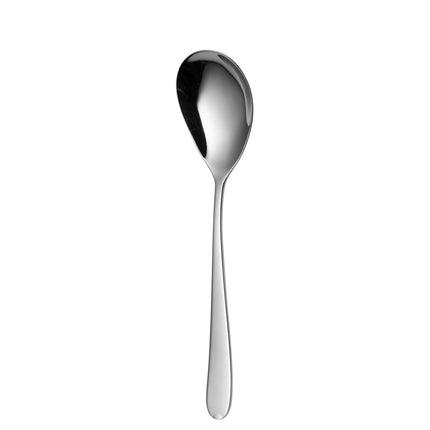 Sola Fleurie saladelepel van 21,8 cm, gemaakt van hoogwaardig roestvrij staal, ideaal voor het serveren en mengen van salades in de horeca.
