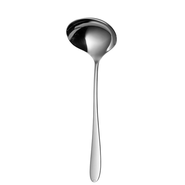 Sola Fleurie soeplepel van 29,4 cm, gemaakt van hoogwaardig roestvrij staal, perfect voor het serveren van soepen en bouillons in de horeca.