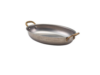 Vintage RVS ovale schaal 20,75 x 15,75 cm