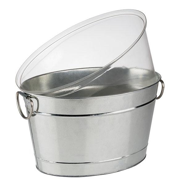 APS beverage tub zink-look – koelbak voor drankjes op feest, buffet en receptie