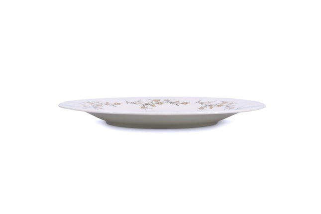 Bonbistro Plat bord 32 cm brown flower Retro – zijaanzicht porselein