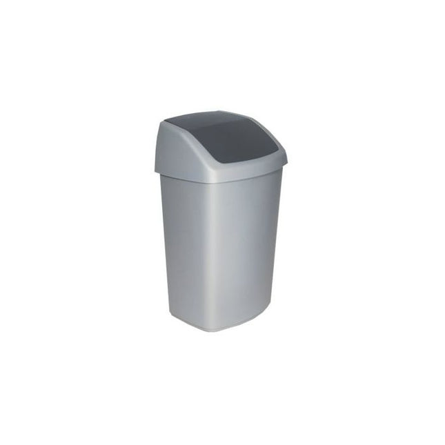Curver Swing afvalbak 50 liter zilver/antraciet – afvalbak voor keuken en horeca